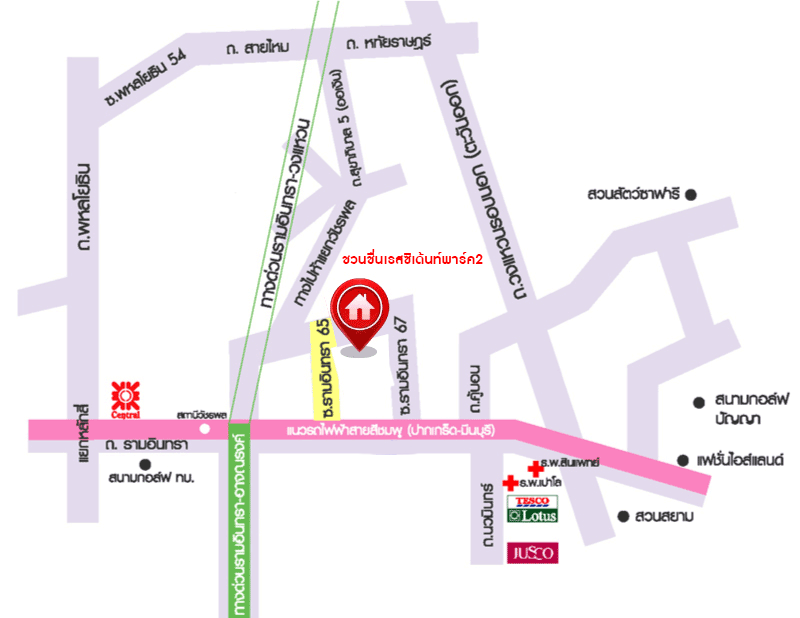 บ้านมือสองตกแต่งใหม่ โครงการ ชวนชื่น เรสซิเด้นซ์พาร์ค2 วัชรพล เนื้อที่ 53.1 ตร.ว. ฟังก์ชัน 3 ห้องนอน 2 ห้องน้ำ จอดรถได้ 1 คัน บนทำเลเชื่อมต่อหลายเส้นทาง ถ.รามอินทรา ถ.สายไหม และ ถ.พหลโยธิน ใกล้สนามบินดอนเมือง ทางด่วน "รามอินทรา-วงแหวนรอบนอก" และรถไฟฟ้าสายสีชมพู "สถานีคูคต"